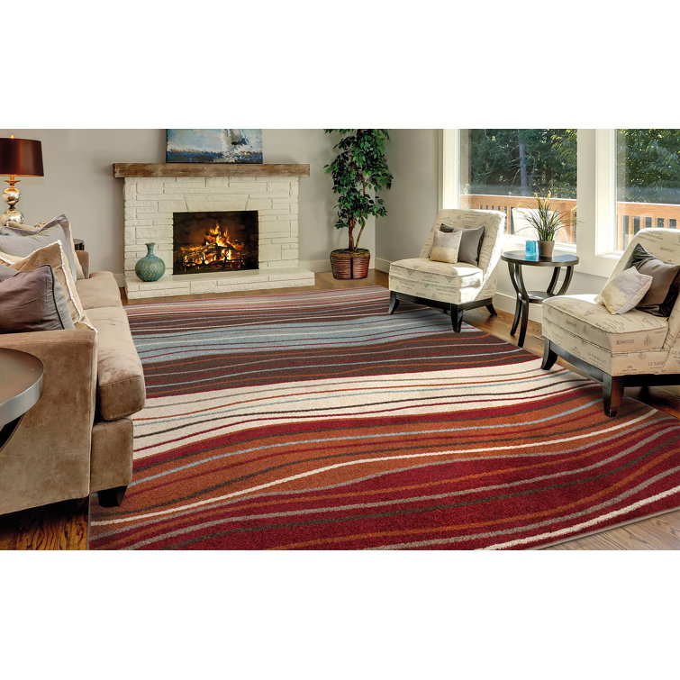 Winston Porter Munsey Abstract Brown/Yellow/Blue Area Rug & Reviews